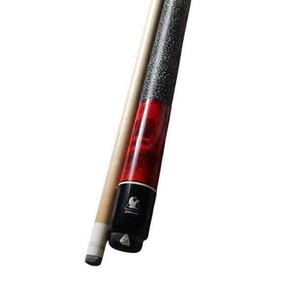Falcon Pool Cue 20oz Made In Canada Maple 564g Rare Red Linen Grip w/Case - Picture 1 of 6